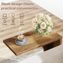 C-Shaped End Table for Couch, Small Sofa Side Table Nightstand