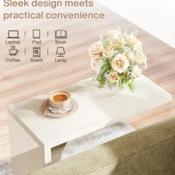C-Shaped End Table for Couch, Small Sofa Side Table Nightstand