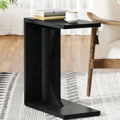 C-Shaped End Table for Couch, Small Sofa Side Table Nightstand