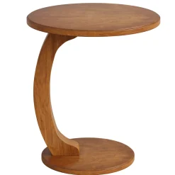 C-Shaped End Table, Round Sofa Side Table for Living Room