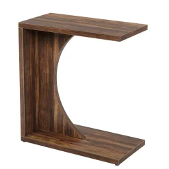 C-Shaped End Table, Sofa Side Table Couch Table for Small Space