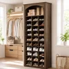 30-Cube Shoe Rack, 68.9" Shoe Cabinet with Arched Display Shelf for Entryway