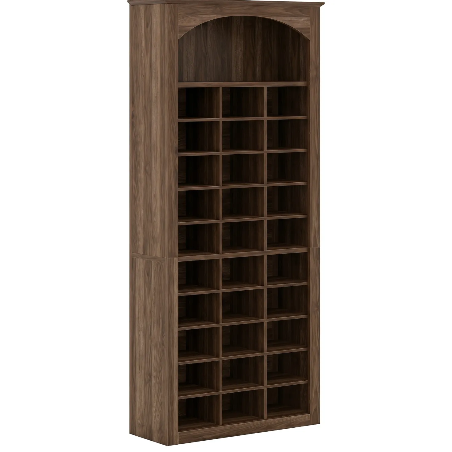 30-Cube Shoe Rack, 68.9" Shoe Cabinet with Arched Display Shelf for Entryway