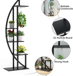 Curved Plant Stand Pack of 2, 5-Tier Flower Display Shelf