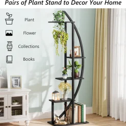 Curved Plant Stand Pack of 2, 5-Tier Flower Display Shelf