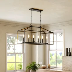 Dining Room Chandelier Light Fixtures, Kitchen 6-Light Candle Holder Pendant Lighting