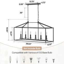 Dining Room Chandelier Light Fixtures, Kitchen 6-Light Candle Holder Pendant Lighting