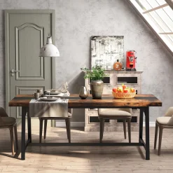 Dining Table for 8 People, 70.87" Rectangular Wood Kitchen Table