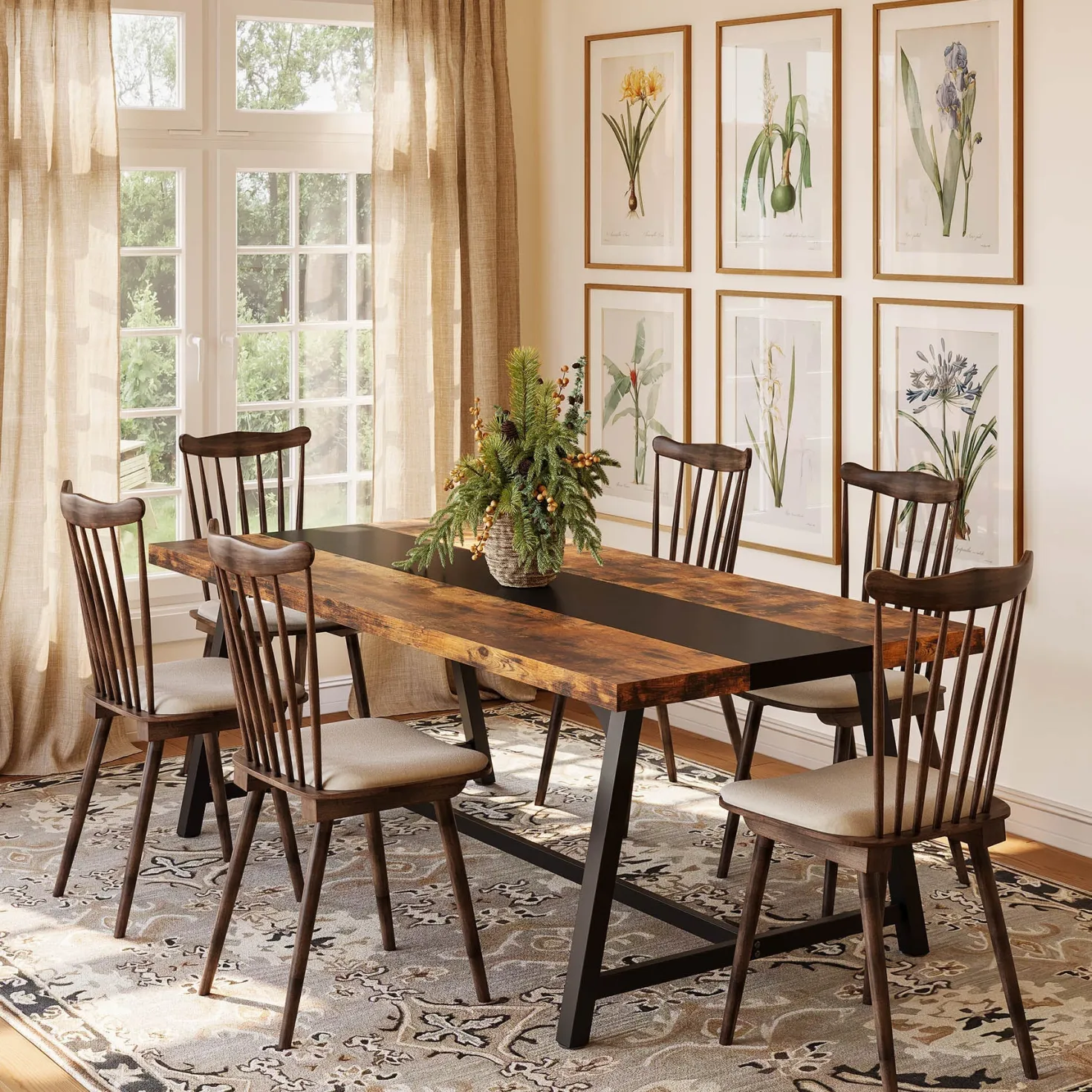 Dining Table for 8 People, 70.87" Rectangular Wood Kitchen Table