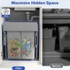 Double Pull Out Trash Can, Garbage for Under Kitchen Cabinets 44 Qt with Soft-Close Slides