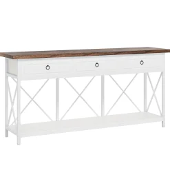 3-Drawer Console Table, 70.8" Sofa Foyer Table with Storage Shelf