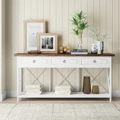3-Drawer Console Table, 70.8
