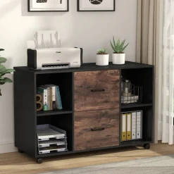 2-Drawer File Cabinet, Large Mobile Filing Cabinet for Letter Size