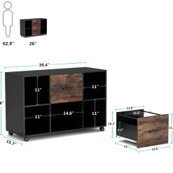 2-Drawer File Cabinet, Large Mobile Filing Cabinet for Letter Size