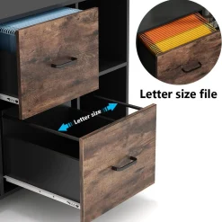 2-Drawer File Cabinet, Large Mobile Filing Cabinet for Letter Size