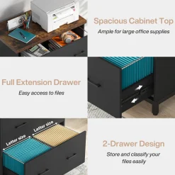 2-Drawer File Cabinet, Lateral Filing Cabinet Printer Stand