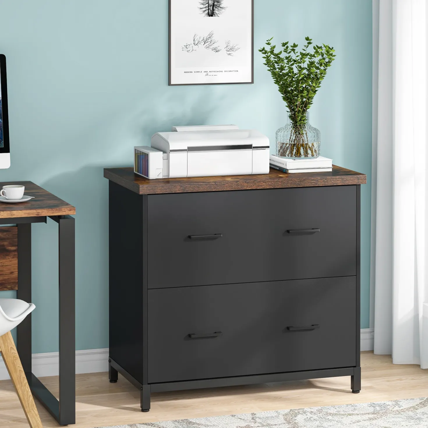 2-Drawer File Cabinet, Lateral Filing Cabinet Printer Stand