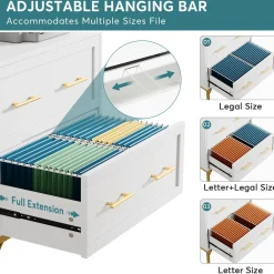 2-Drawer File Cabinet, Lateral Storage Cabinet Printer Stand