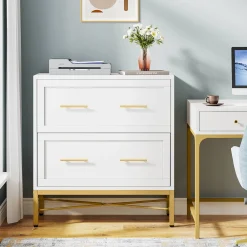 2-Drawer File Cabinet, Lateral Storage Cabinet Printer Stand