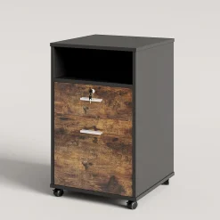 2-Drawer File Cabinet Mobile Printer Stand with Lock