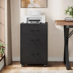 3-Drawer File Cabinet, Modern Rolling Printer Stand for Home Office