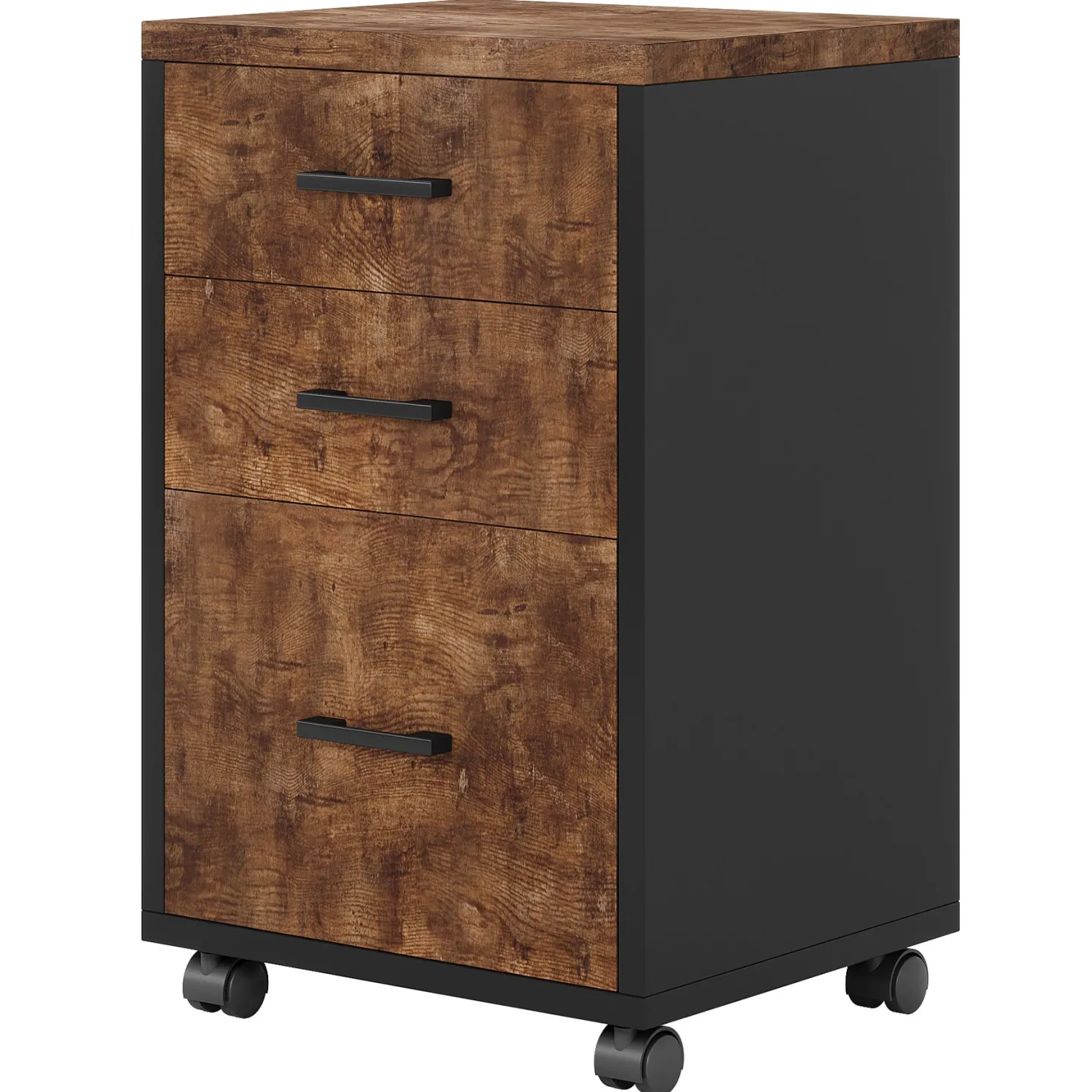 3-Drawer File Cabinet, Modern Rolling Printer Stand for Home Office