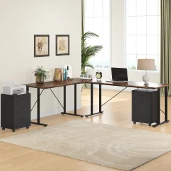 3-Drawer File Cabinet, Modern Rolling Printer Stand for Home Office