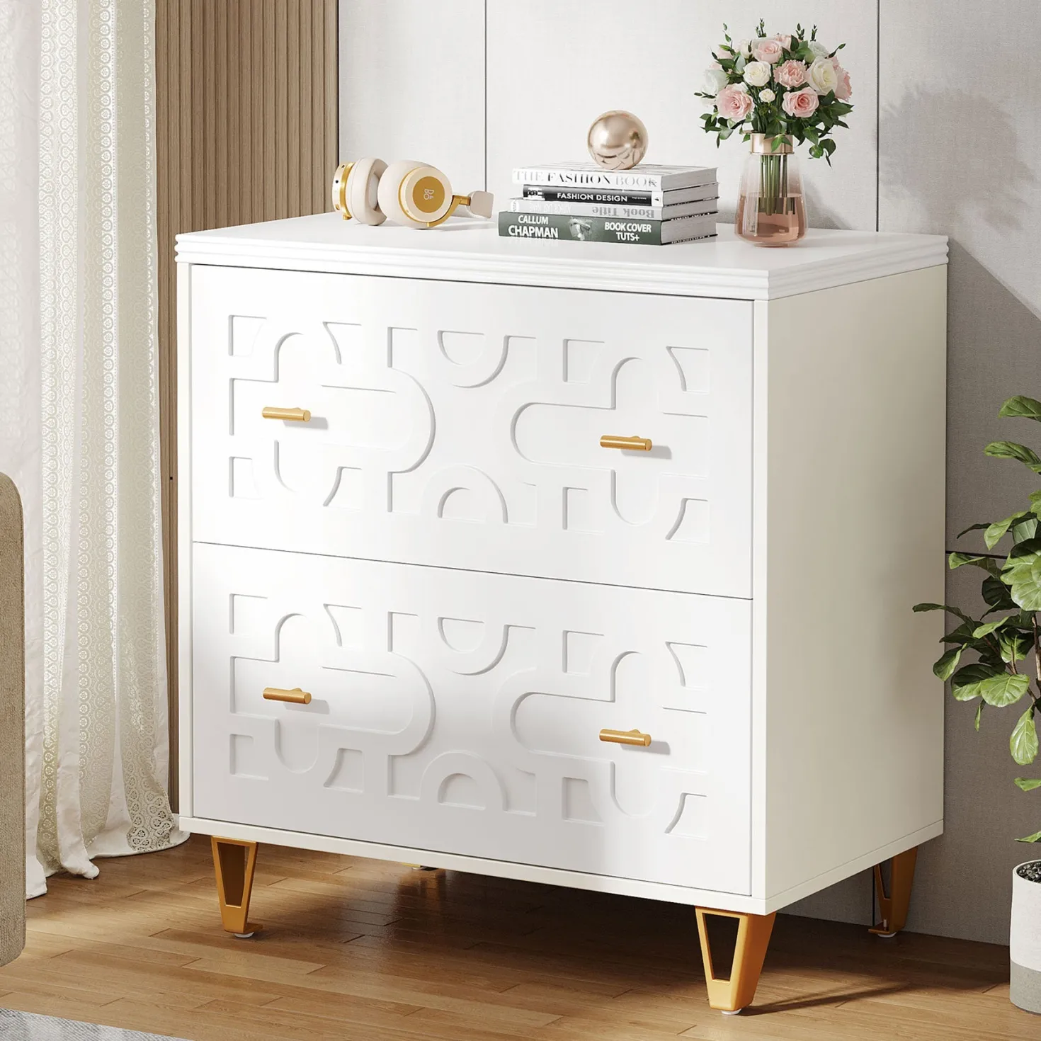 2-Drawer File Cabinet, Modern Storage Filing Cabinet Printer Stand