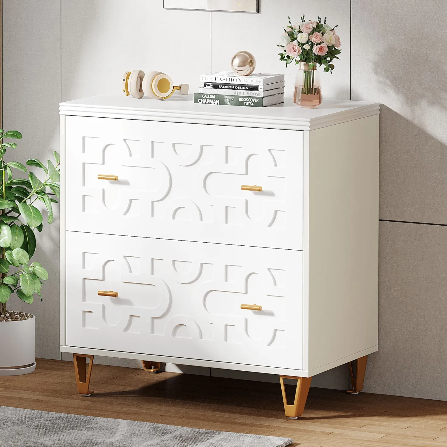 2-Drawer File Cabinet, Modern Storage Filing Cabinet Printer Stand