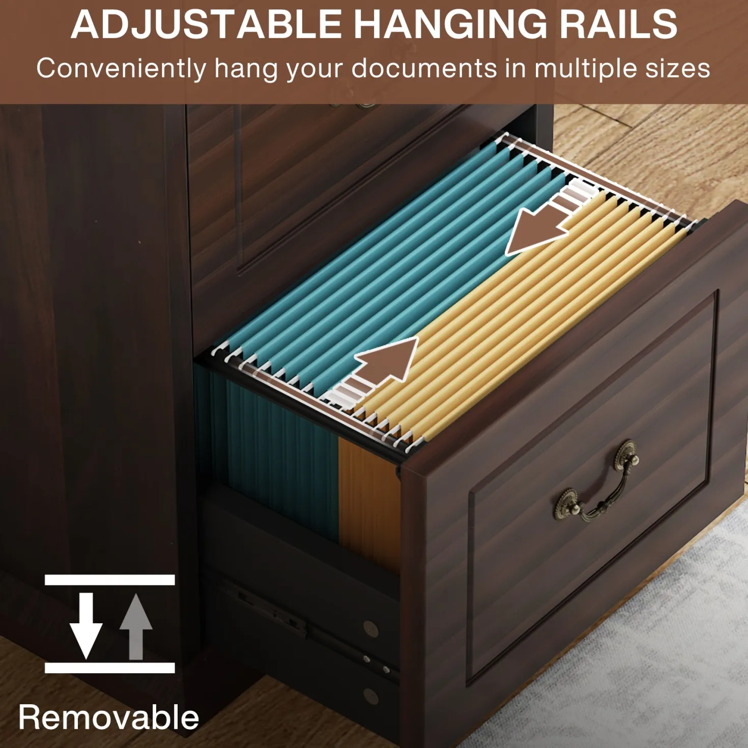 4-Drawer File Cabinet, Vertical Storage Filing Cabinet for A4 /Letter Size