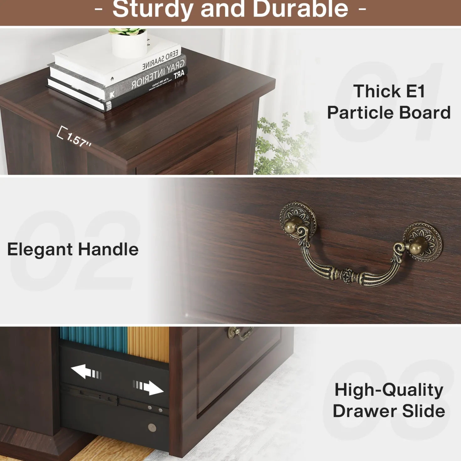 4-Drawer File Cabinet, Vertical Storage Filing Cabinet for A4 /Letter Size