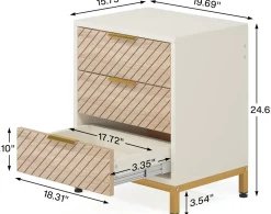 3-Drawer Nightstand Bedside End Table for Bedroom