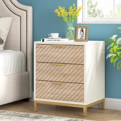 3-Drawer Nightstand Bedside End Table for Bedroom