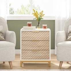 3-Drawer Nightstand Bedside End Table for Bedroom