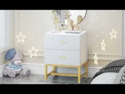 2-Drawer Nightstand, Modern Bedside End Table with Storage