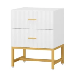 2-Drawer Nightstand, Modern Bedside End Table with Storage