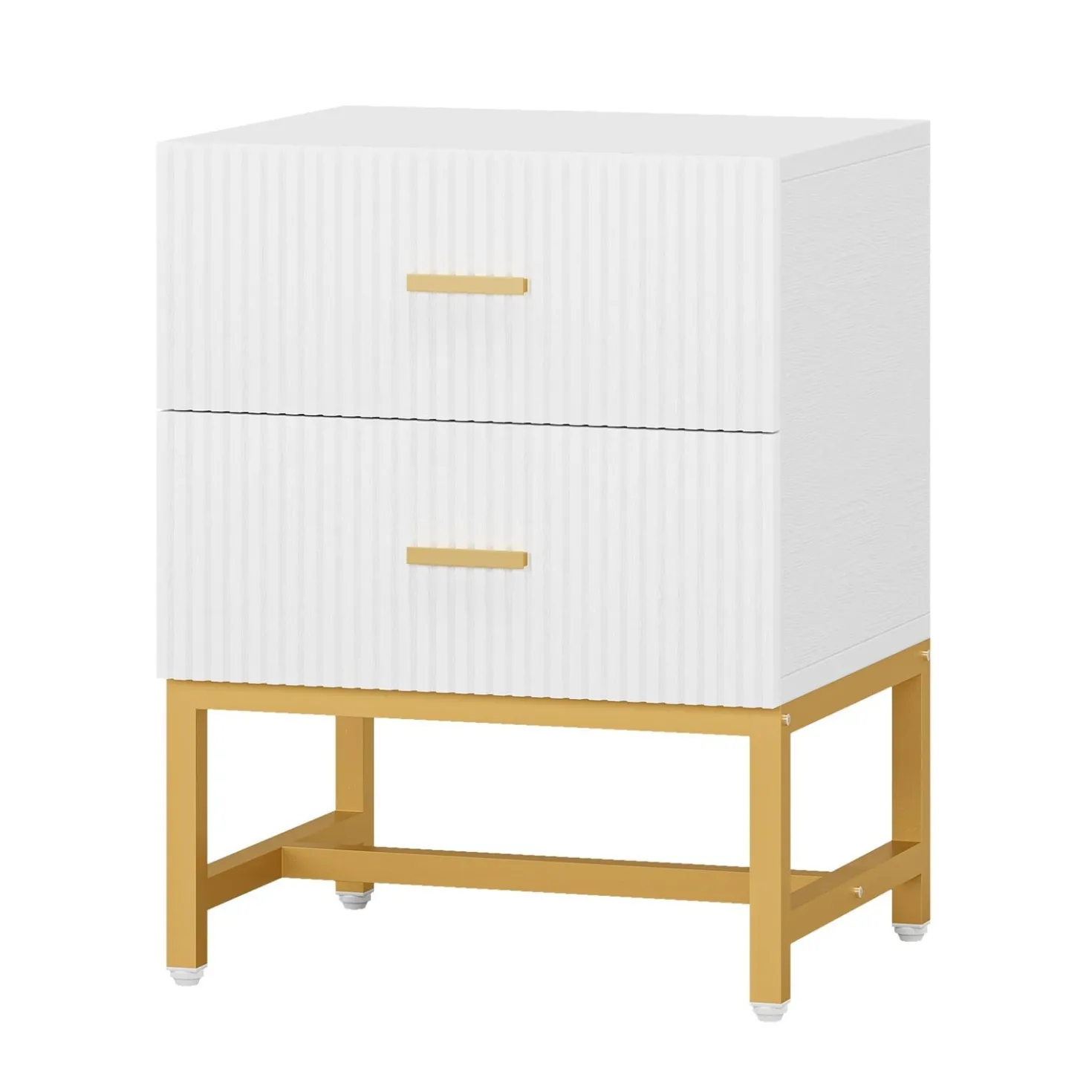 2-Drawer Nightstand, Modern Bedside End Table with Storage