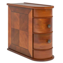2-Drawer Wood End Table, Narrow Side Table Nightstand, No Assembly Required