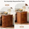 End Table with 2 Drawers, Sofa Side Table with Storage, No Assembly Required