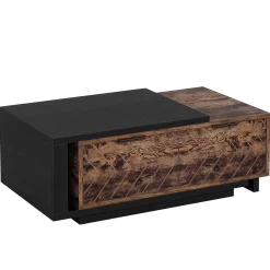Extendable Coffee Table, Center Table Cocktail Table with 2 Storage Drawers