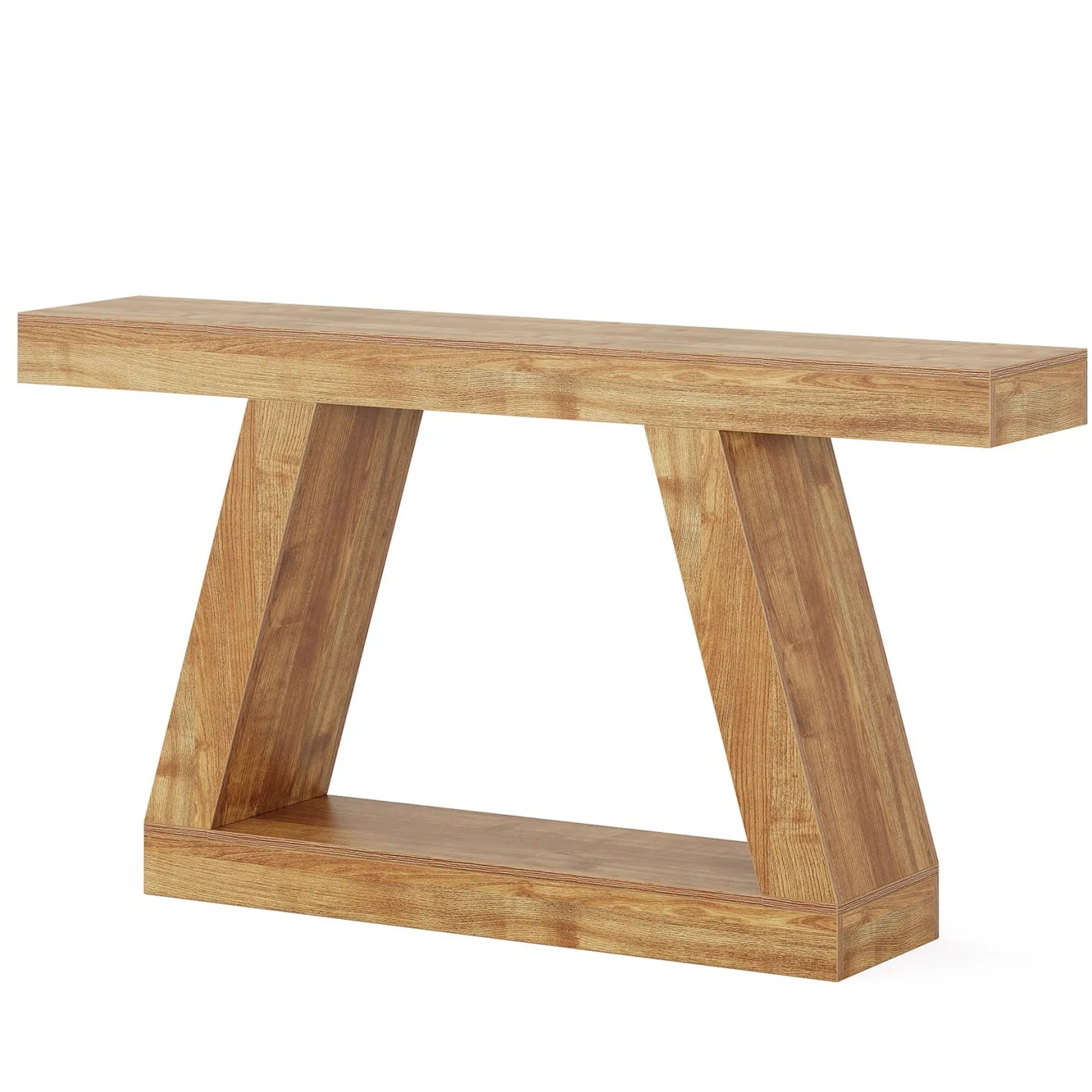 Farmhouse Console Table, 55" Sofa Table with Storage