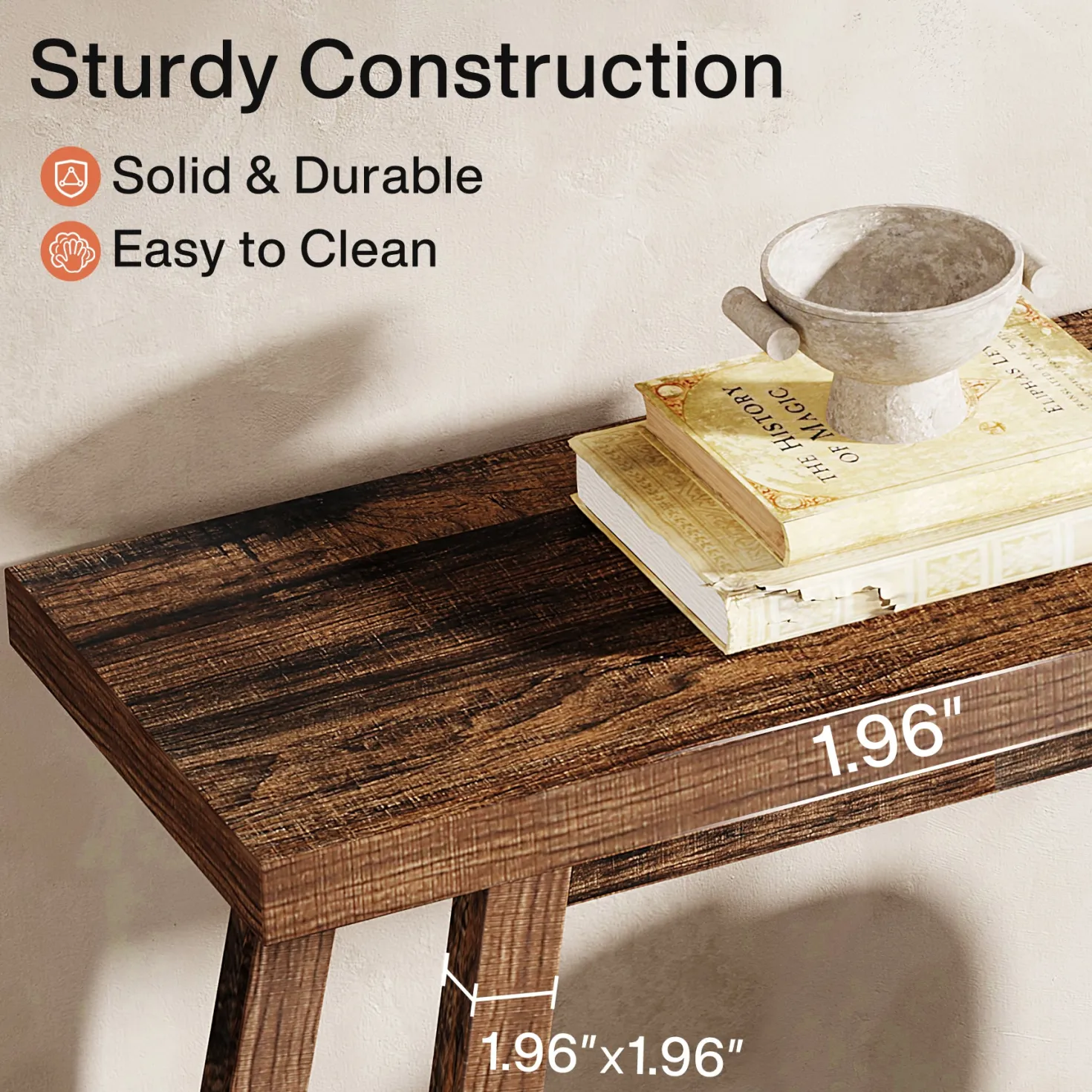 Farmhouse Console Table, 70.9" Entryway Table 2-Tier Sofa Table