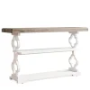 Farmhouse Console Table, 55" Entryway Sofa Table with Storage Shelves