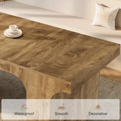 Farmhouse Dining Table, 70.87" Rectangular Kitchen Dining Table for 6-8 People