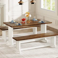 Farmhouse Dining Table Set, 47