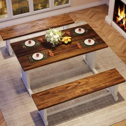 Farmhouse Dining Table Set, 47