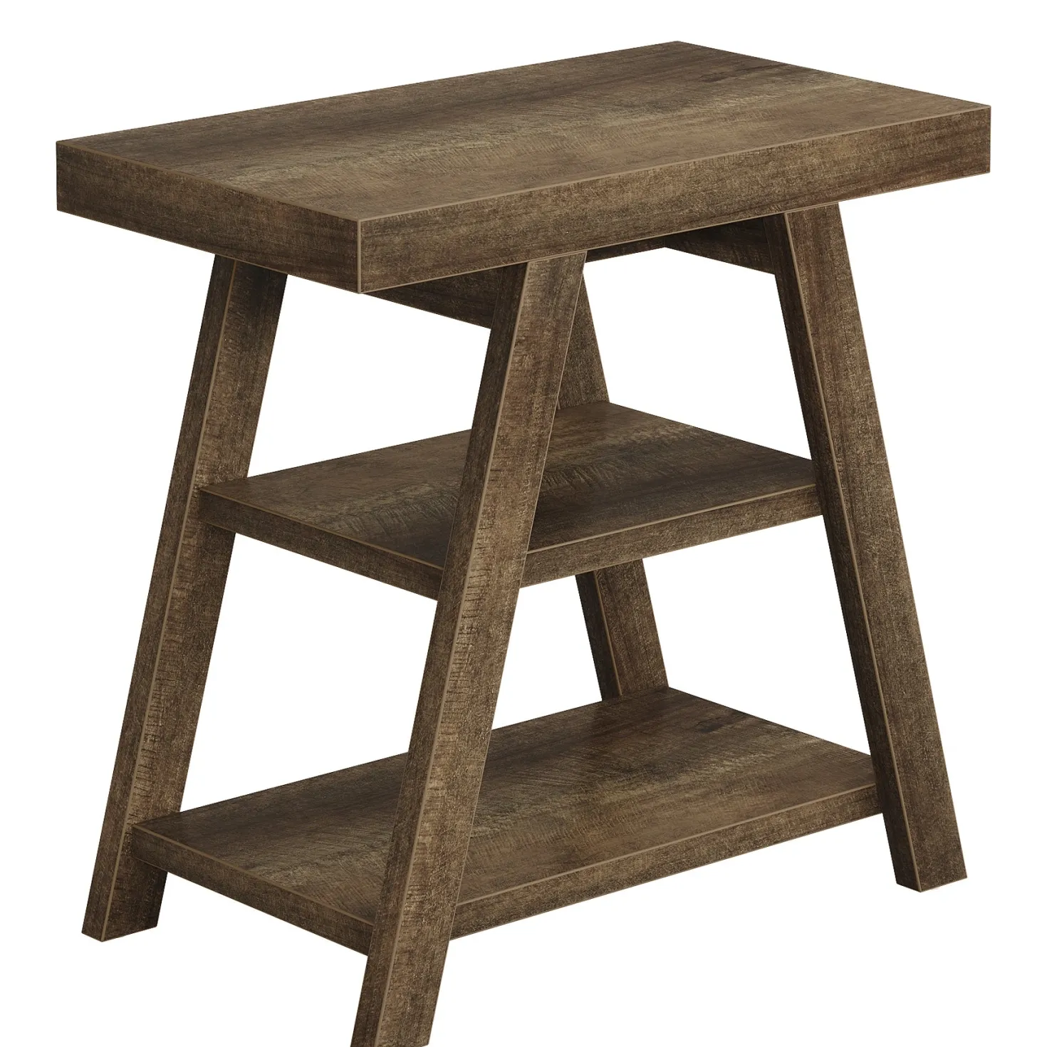 Farmhouse End Table, 3-Tier Sofa Side Table with Storage Shelf for Living Room