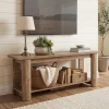 Farmhouse TV Stand for up to 65" TVs, Rustic Entertainment Center with 2-Tier Open Storage