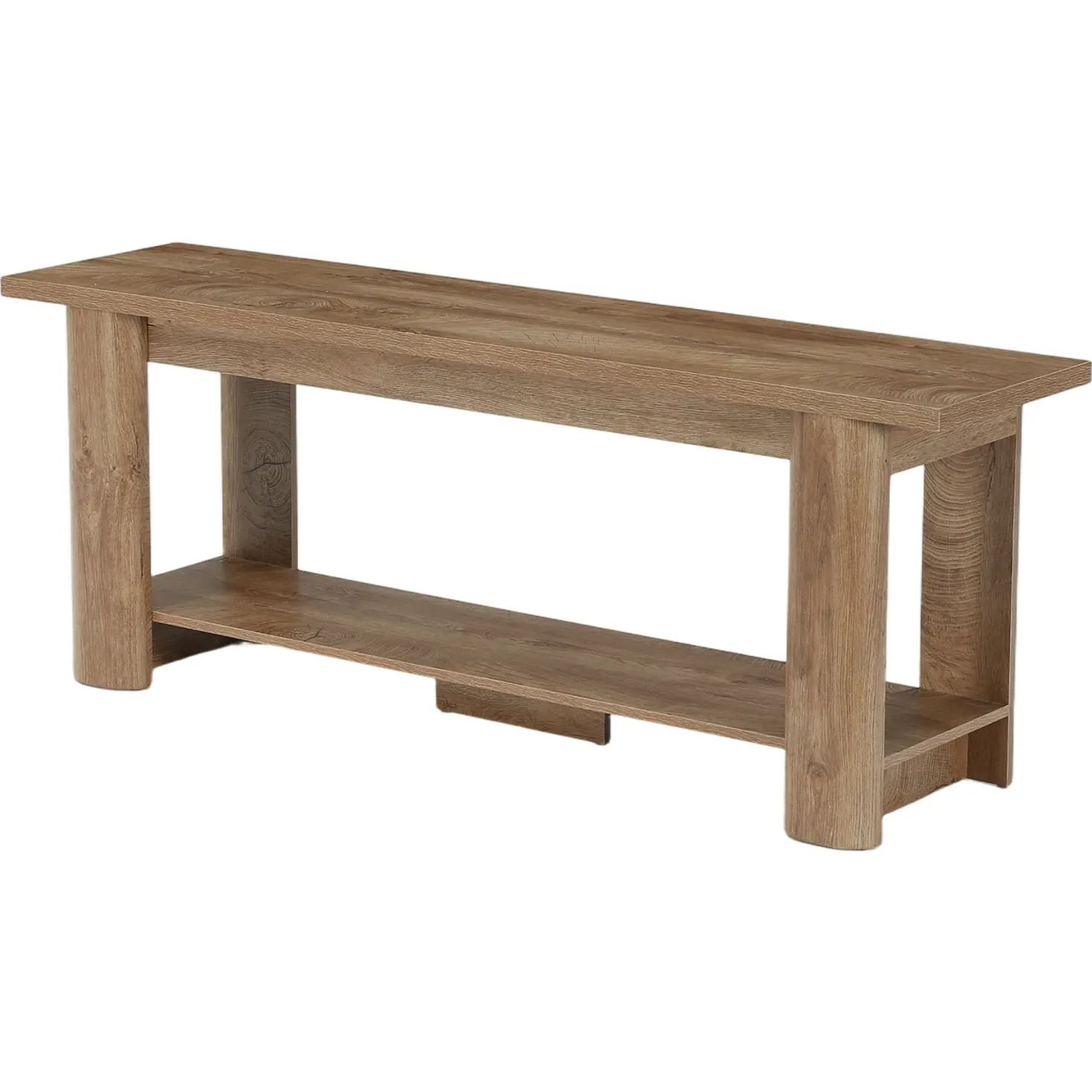 Farmhouse TV Stand for up to 65" TVs, Rustic Entertainment Center with 2-Tier Open Storage