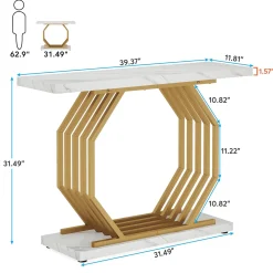 Faux Marble Console Table, 40